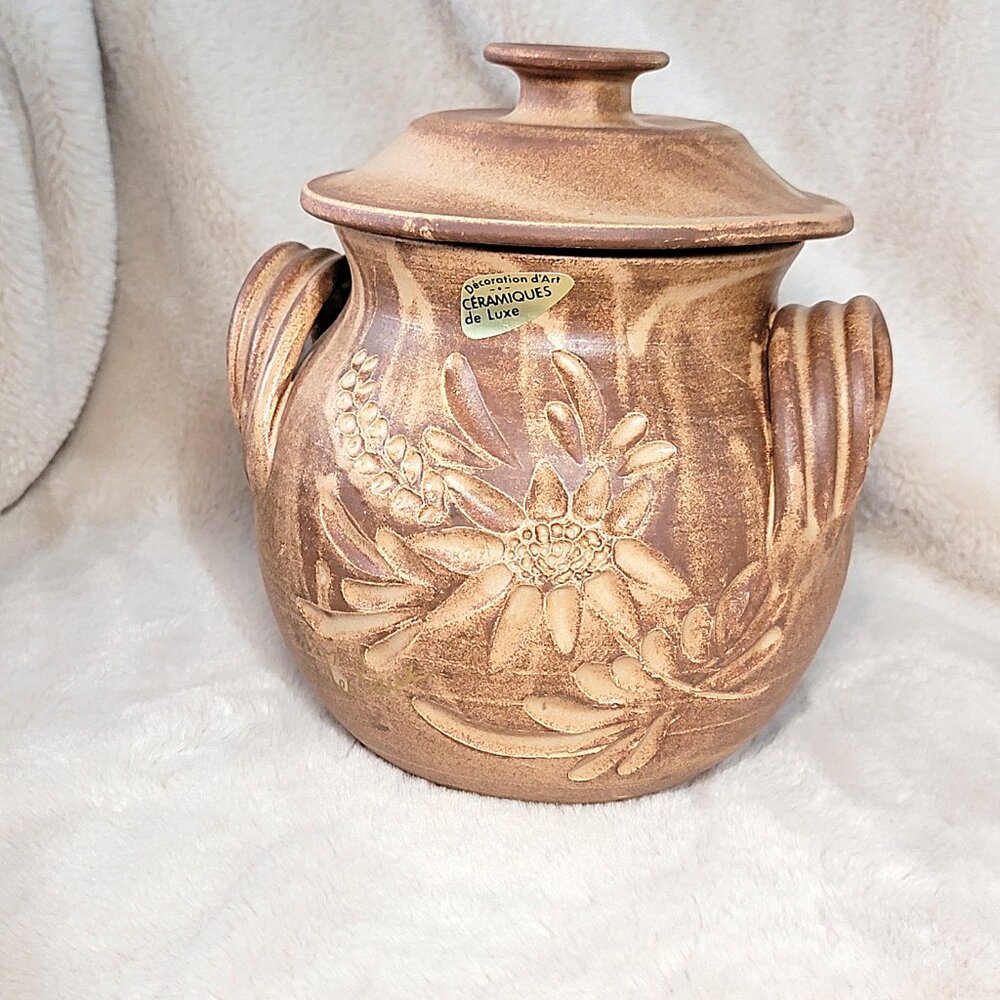 60s Decoration d'Art Ceramiques de Luxe Stoneware Poubelle Challes Les Eaux Pot - Picture 7 of 16